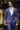 Blue 2 piece suit with hand hamming work
