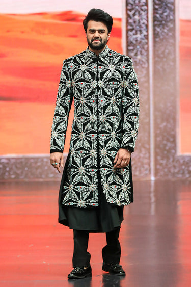 Manish Paul in Our Designer Black Sherwani - Bharat Reshma