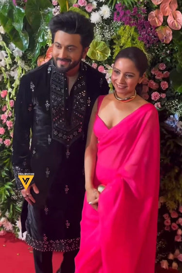 DHEERAJ-DHOOPAR in Our Black Velvet Designer Kurta Set with Mirror Work - Bharat Reshma