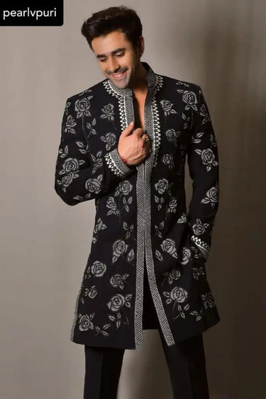 Midnight Blue Designer Indo Western