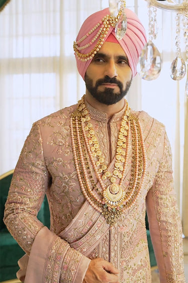 Designer Pink Wedding Sherwani for Groom
