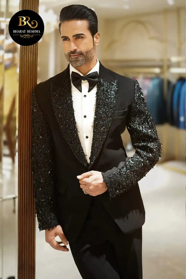 Black Tuxedo with Statement Black Studs