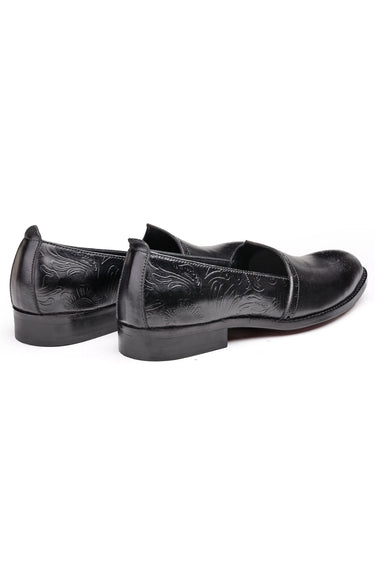 Leather Slip-On Loafers for Men with Elegant Brogue Detailing