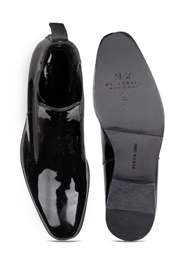 Black Patent Leather Chelsea Boots – Premium Gloss Finish