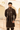 Brown Designer Waistcoat Kurta Set with Mirror Work