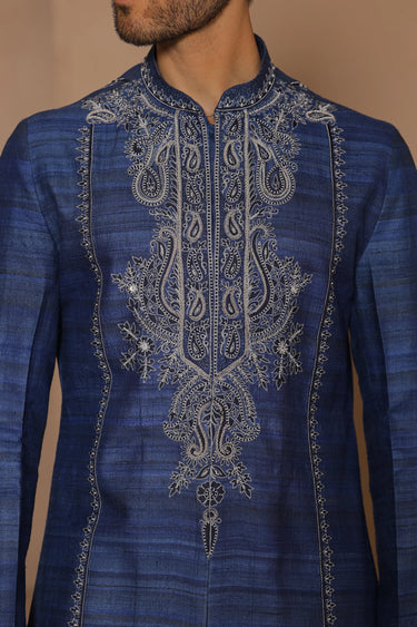 Indigo etch kurta set - Bharat Reshma