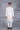 Designer White Asymmetrical Indo Jacket with Sequence