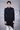 Designer Navy Blue Drape style indo-western