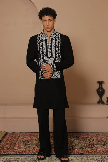 Black Legacy Kurta Set - Bharat Reshma