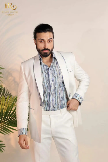 White Linen blazer for men