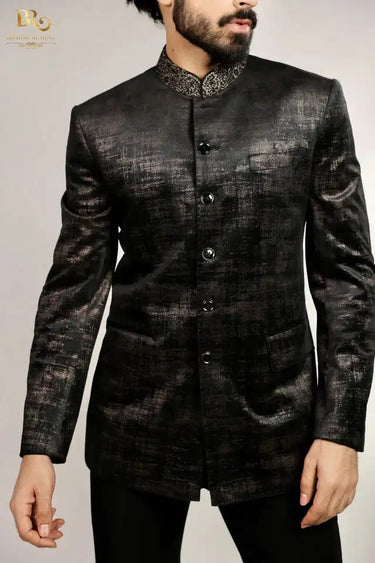 Men's Self Work Bandhgala Suit