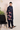 Blue Floral Jaal Pattern Open Jacket Trouser Set