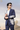 Blue Tuxedo Suit with Ivory Hand Embroidery