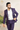 purple blazer with decorative white Hand Hamming Work