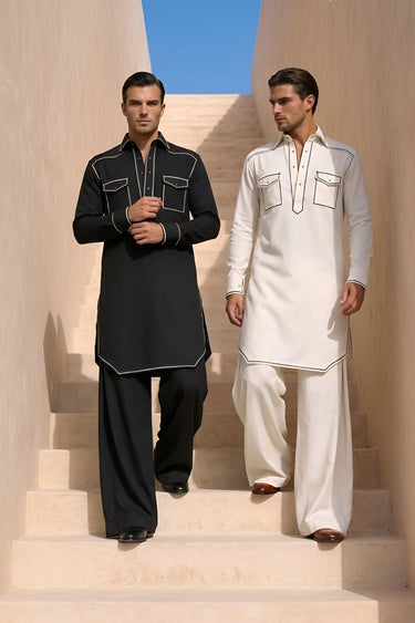 off white Pathani kurta