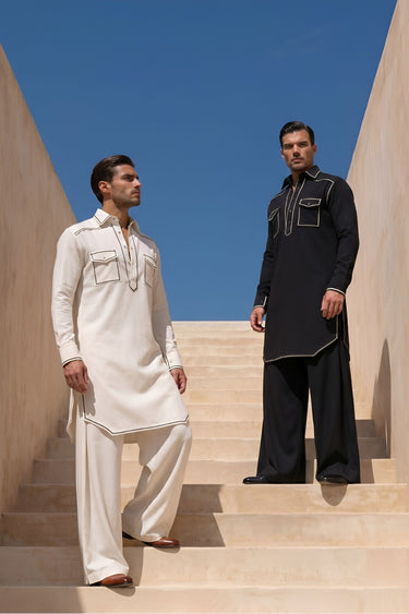 off white Pathani kurta
