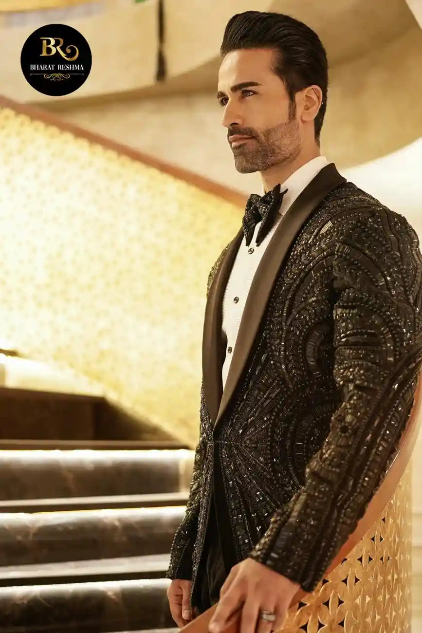 Black Tuxedo with Statement Black Studs