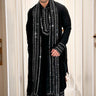 SHOAID IBRAHIM in our Black Kurta Set with Stole - Bharat Reshma