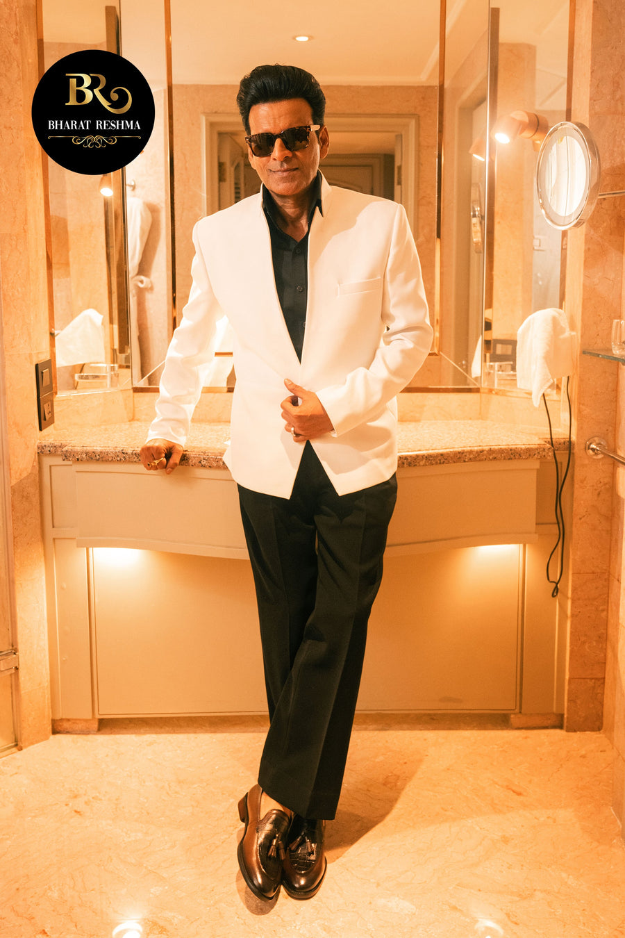Manoj Bajpayee In Our White Slim-fit Blazer and Pant Set
