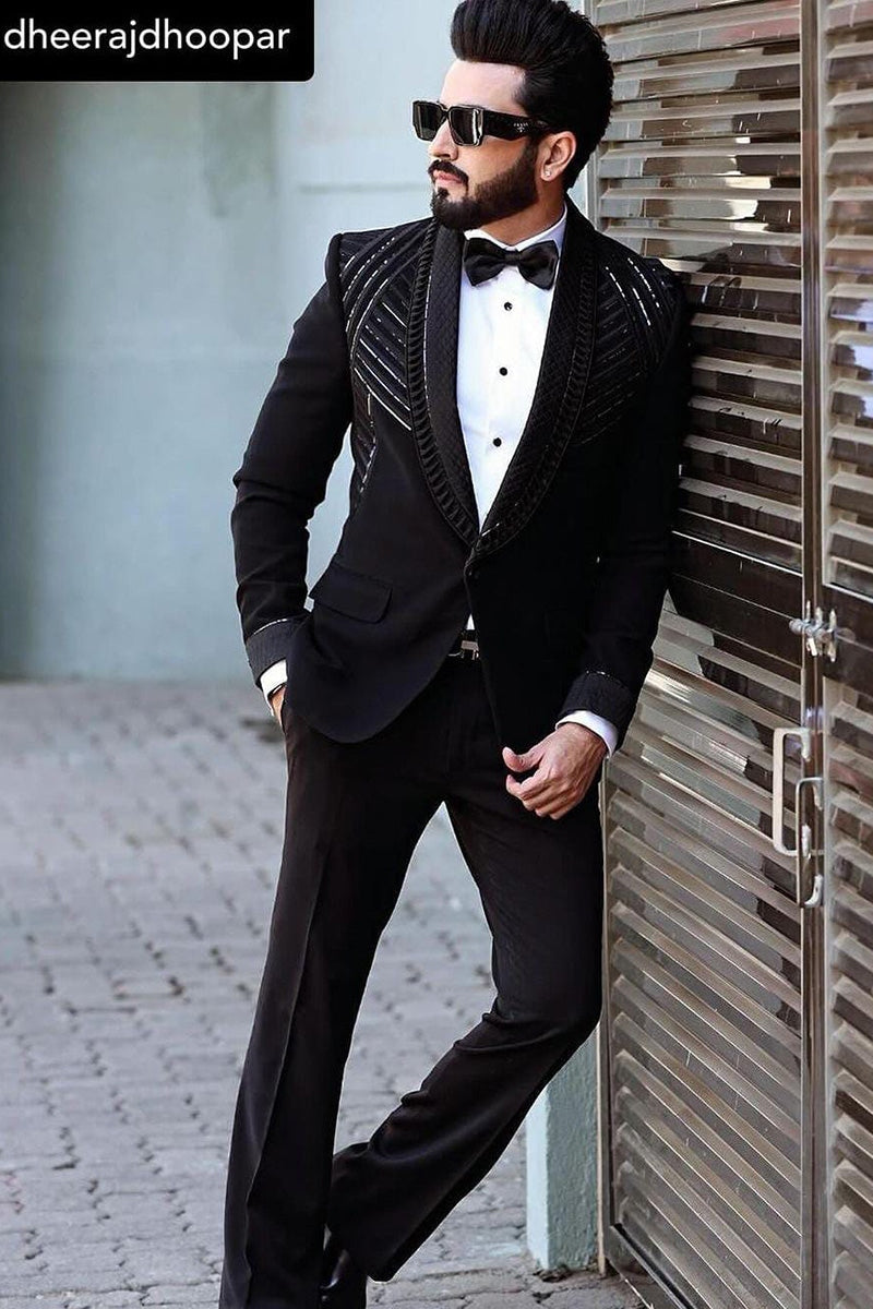 DHEERAJ DHOOPAR in Our Black Designer 2 Piece Suit for Men