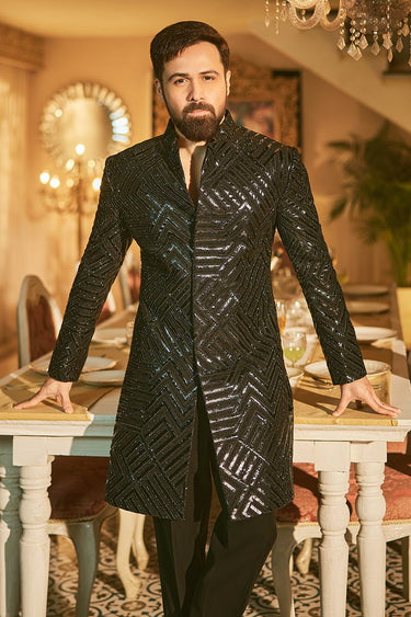 Emraan Hashmi in Black Designer Indo Western