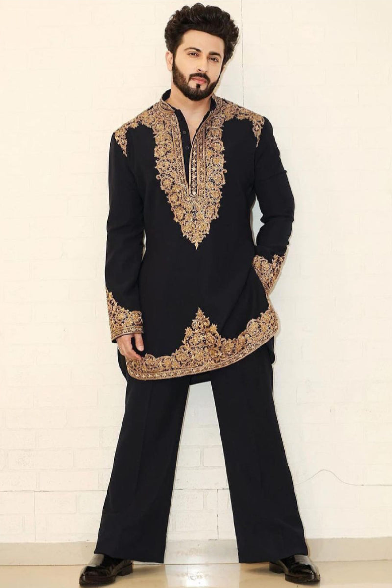 Dheeraj Dhoopar in Our Black full sleeve kurta pant