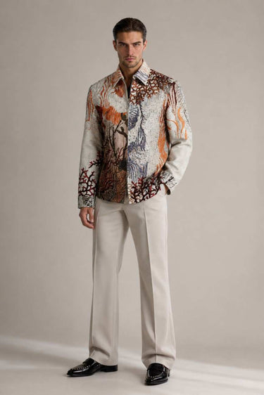 Abstract beige Digital print Jacket