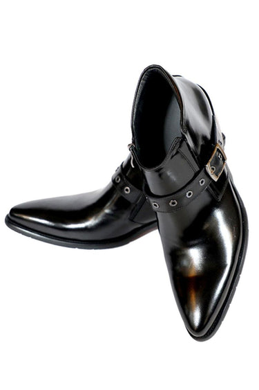 Gladiator Ankle High Black Leather Boots