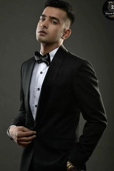 Jass Manak in Our Black Classic Black Tuxedo - Bharat Reshma