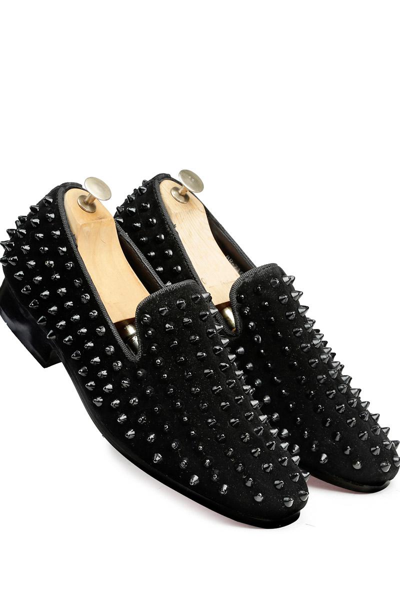 Black Shark Tooth Designer Loafers