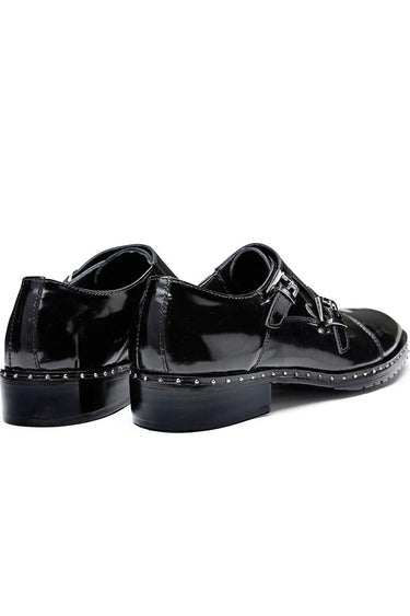 Enzo Black Pure Leather Monk Shoes