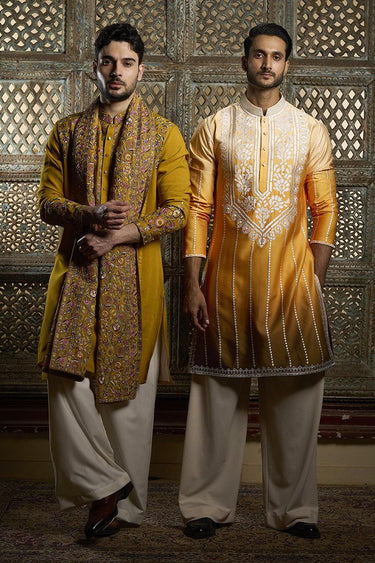 Designer Ombre Resham Embroidered Kurta Set