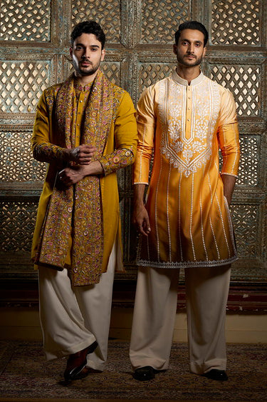 Haldi Yellow Kurta With Resham Embroidery