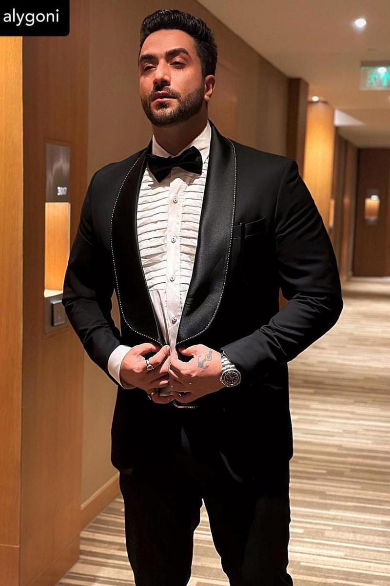 Aly Goni Black Designer Italian Tuxedo Set