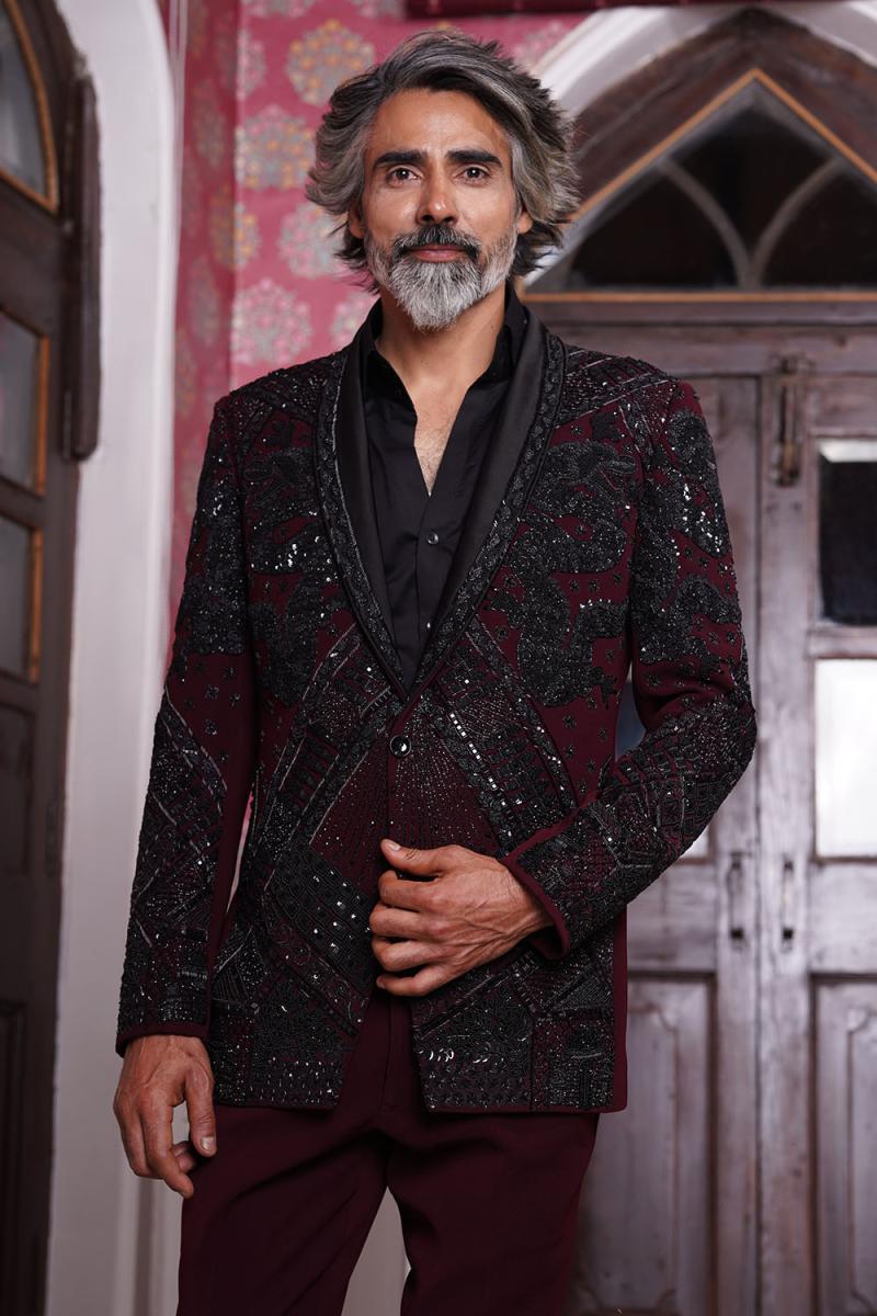Black Italian Tuxedo and Pant Set