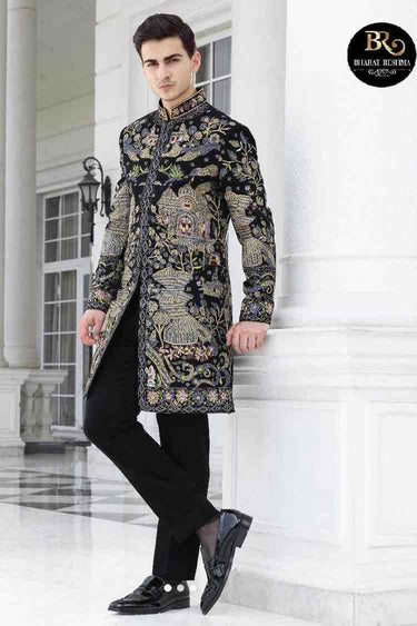 Black Indo-Western with Resham Embellishments