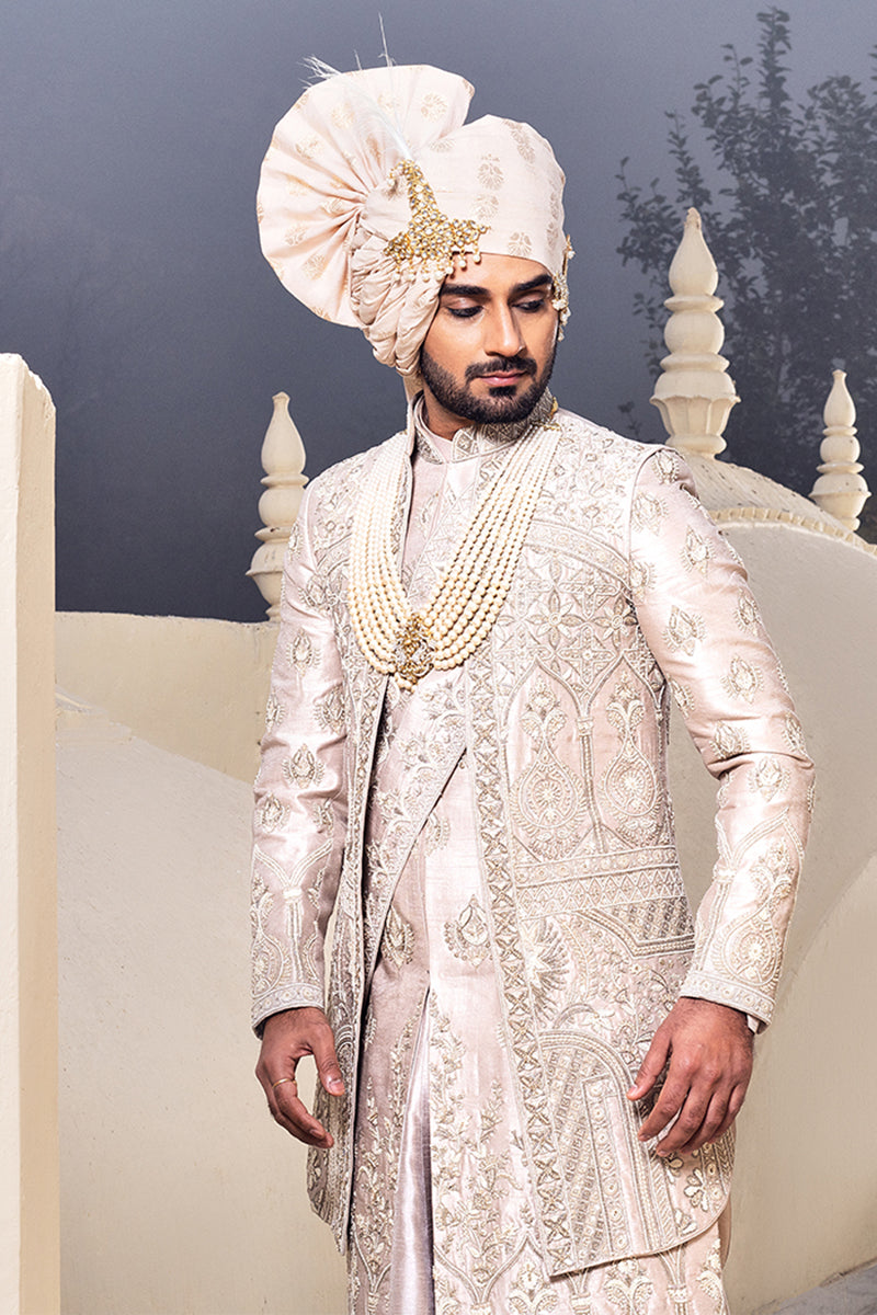 Cotton Silk Designer Sherwani for Groom