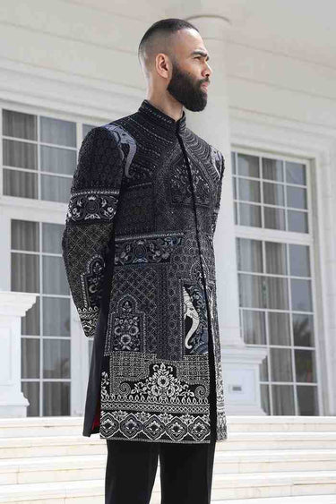 Floral and Elephant Embroided Designer Indo Western