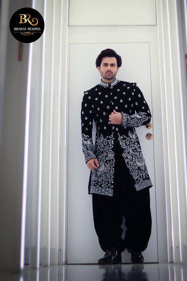 Shoaib Ibrahim in Our Black indo-western set - Bharat Reshma