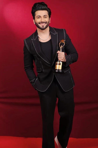 DHEERAJ DHOOPAR in Designer Black Sporty Blazer - Bharat Reshma
