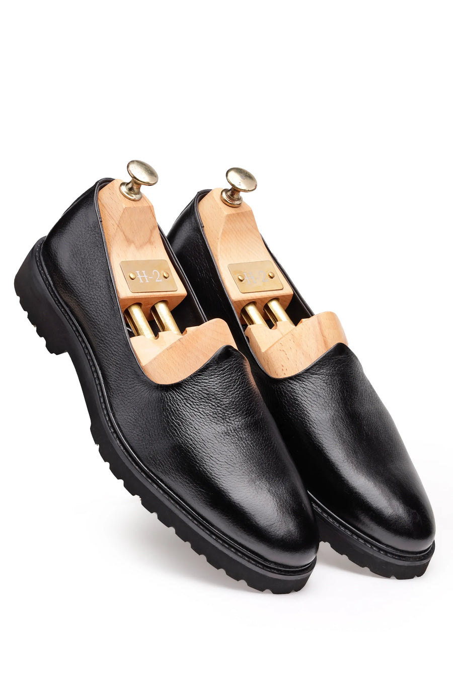Premium Pure Leather Black Slip-On Loafers for Men