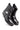 Black Pure Leather Fire-Design Boots with Metal Harness Detail