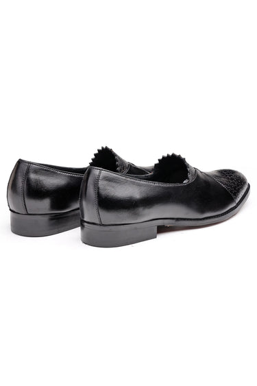 Zig-Zag Textured Leather Formal Shoes for Men
