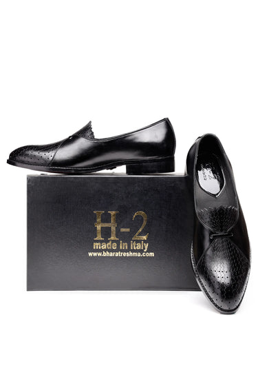Zig-Zag Textured Leather Formal Shoes for Men