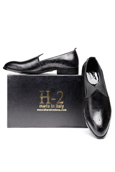 Leather Slip-On Loafers for Men with Elegant Brogue Detailing