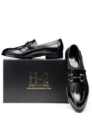 Leather Horsebit Loafers for Men with Fringe Tassel Detailing