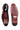 Oxblood Leather Oxford Shoes with Wingtip & Micro-Check Detailing