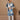 Blue wave kurta stole set - Bharat Reshma