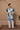 Blue wave kurta stole set - Bharat Reshma