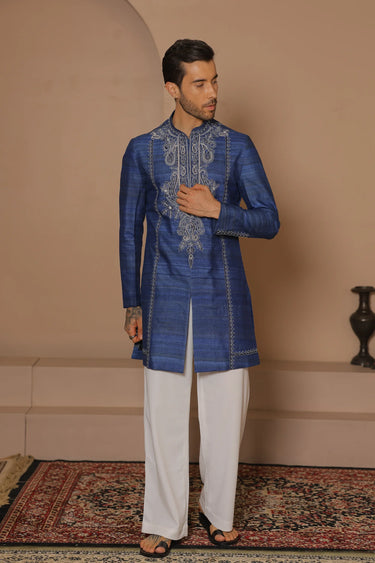 Indigo etch kurta set - Bharat Reshma